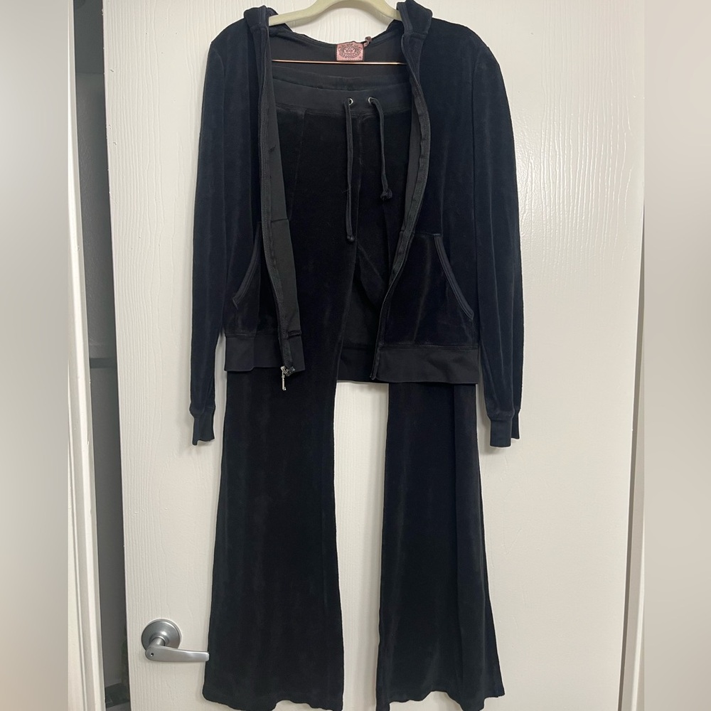 Black Juicy Velour Tracksuit Set